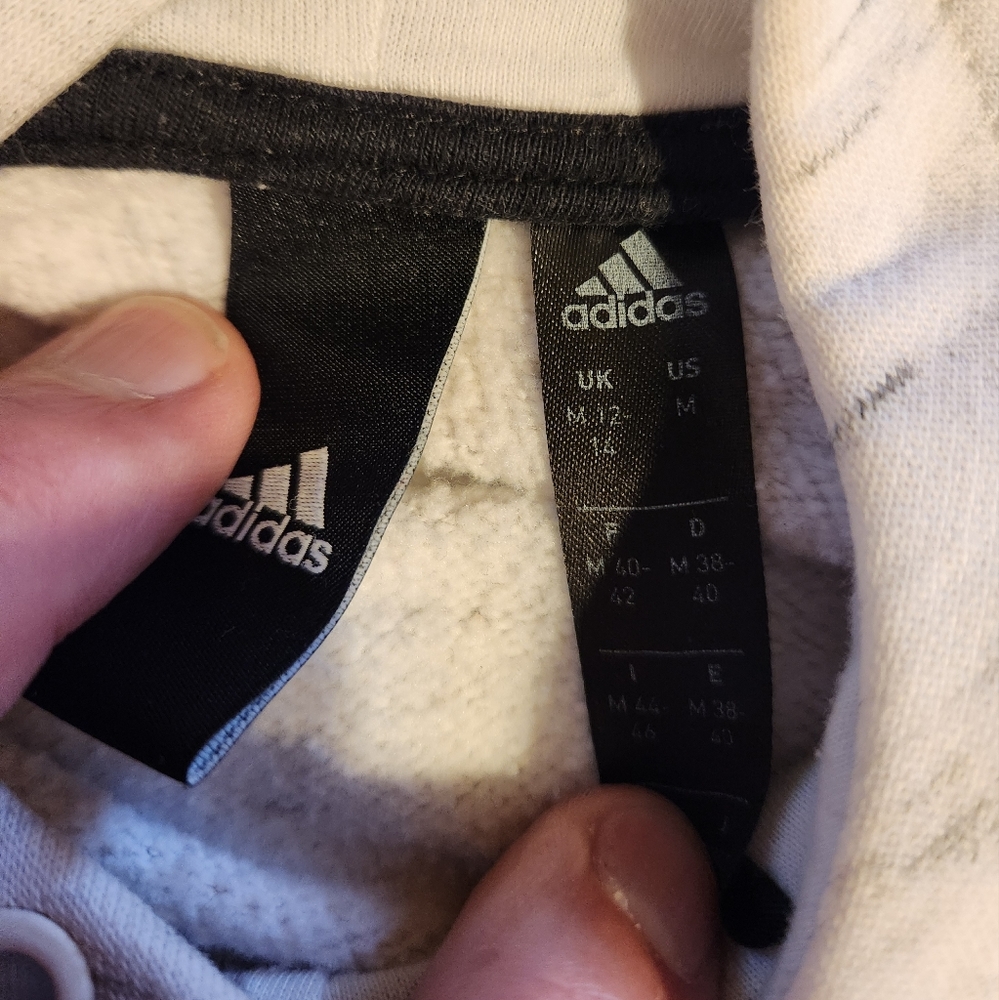 Unisex Adidas Grey Hooded Sweatshirt - Picture 3 of 4